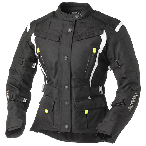 Cazadora de cordura para mujer impermeable con protecciones homologadas.